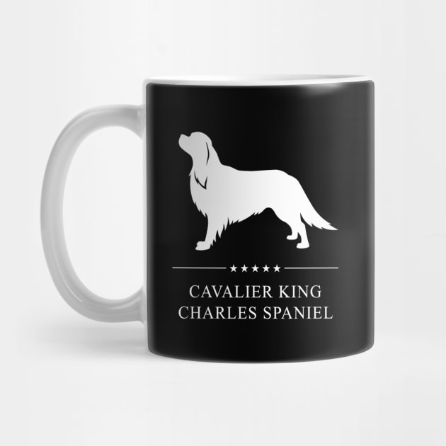 Cavalier King Charles Spaniel Dog White Silhouette by millersye